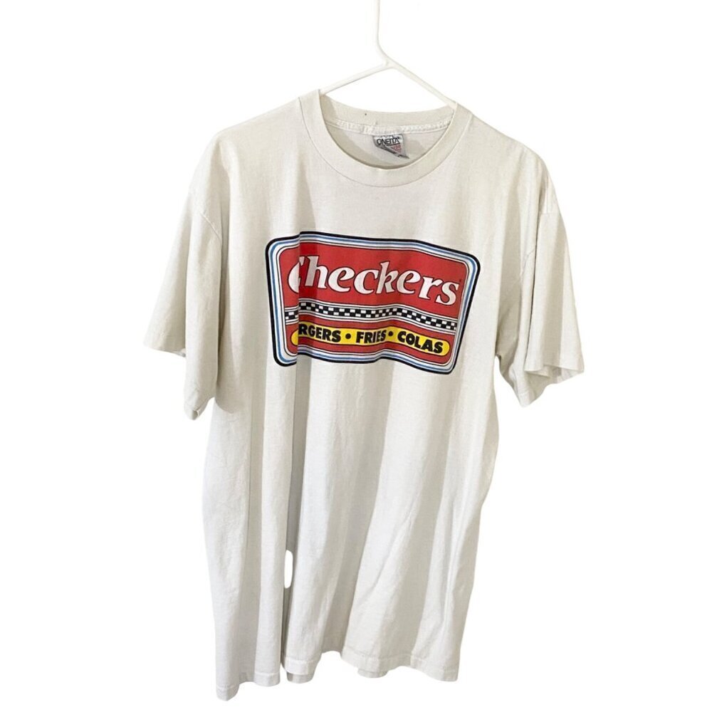 Vintage Checkers Men's Single Stitch 90's Crew Neck Graphic T Shirt - XL